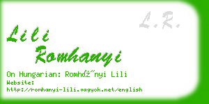lili romhanyi business card